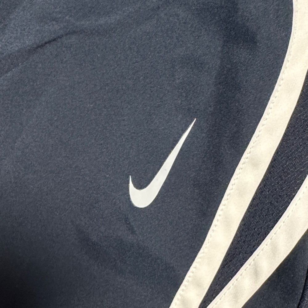 Nike Women's Dark Blue and White Sports Shorts - Picture 3 of 5